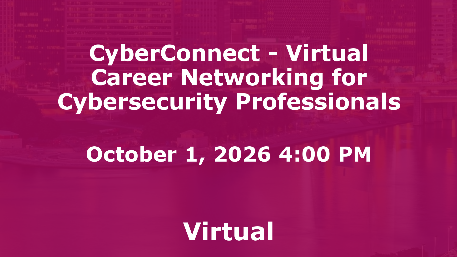 CyberConnect - Virtual Career Networking for Cybersecurity Professionals event image
